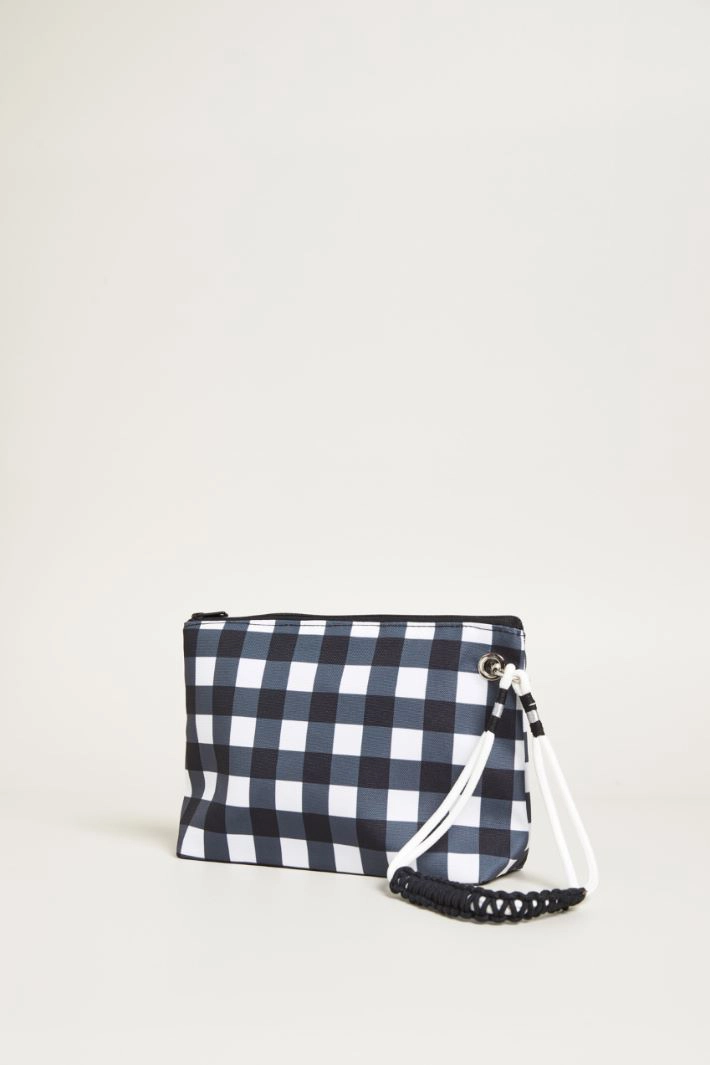 Printed vichy envelope bag - BLACK