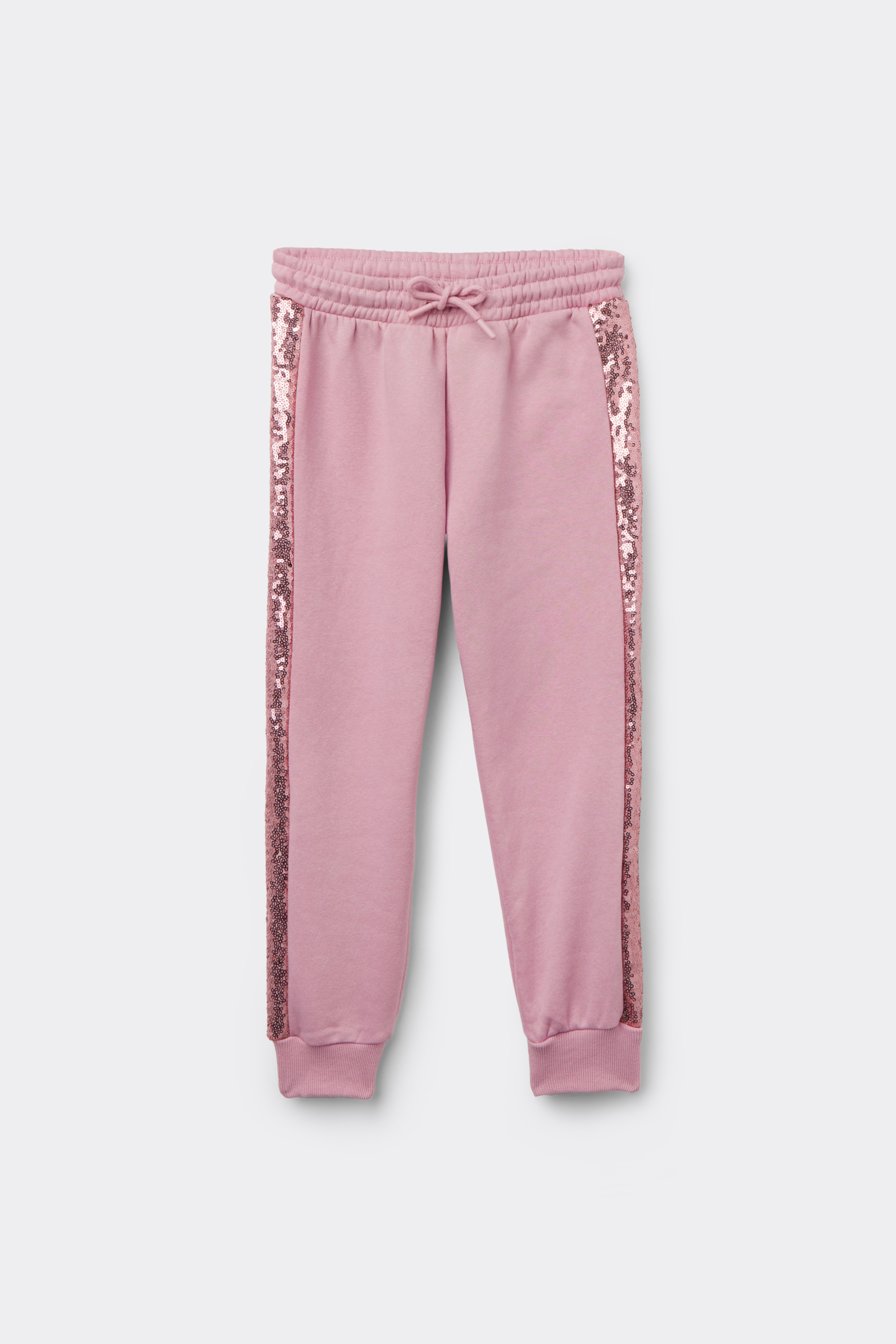 Girls’ Fleece Trousers with Sequin Bands