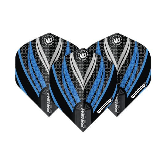 Winmau Prism Delta Black White Blue No. 2 Standard Flights