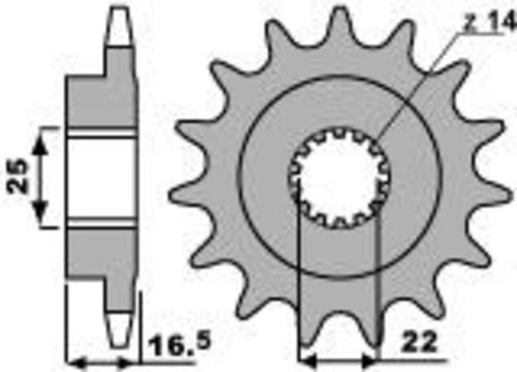 Standard steel PBR box output pinion 2114 - 525Ref: Pbr00666A / 1077570002