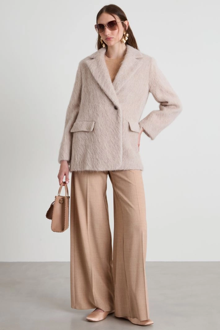 Faux fur coat - SAND