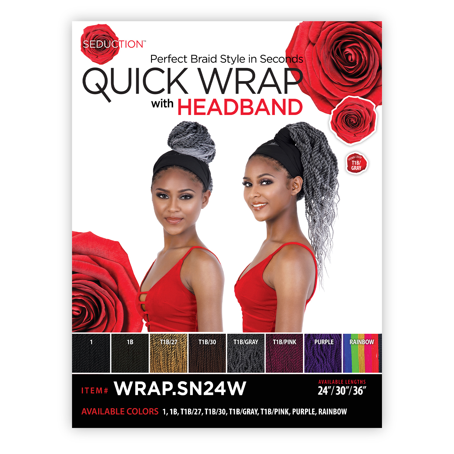 Motown Tress Seduction Quick Wrap with Headband Wig WRAP.SN24W Senegal Twist Wavy 24