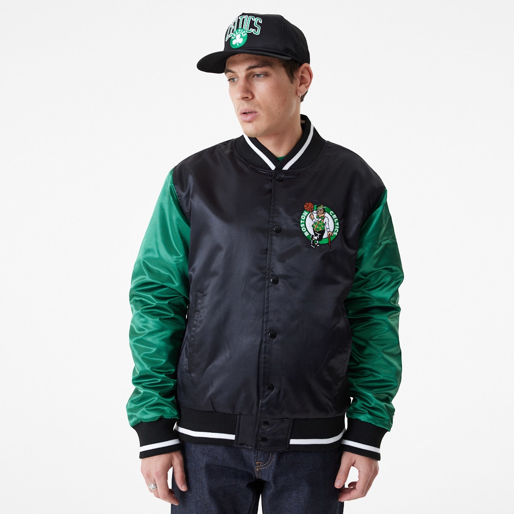 Boston Celtics Satin New Era NBA Bomber Jacket