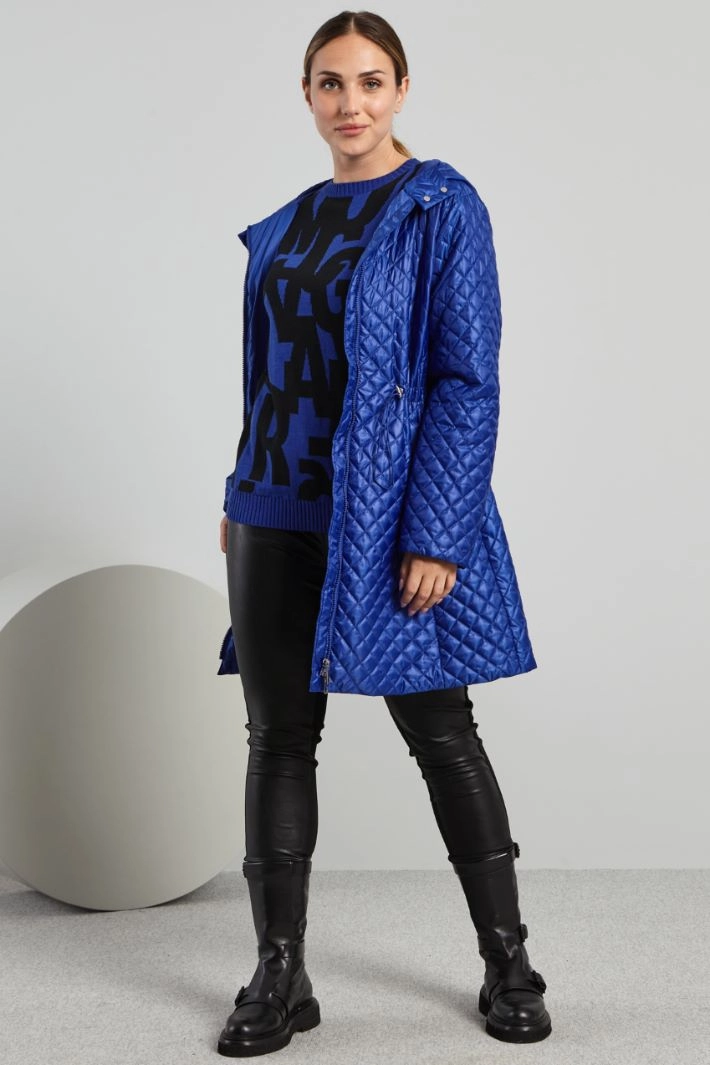 Long padded jacket with drawstring - BLUETTE
