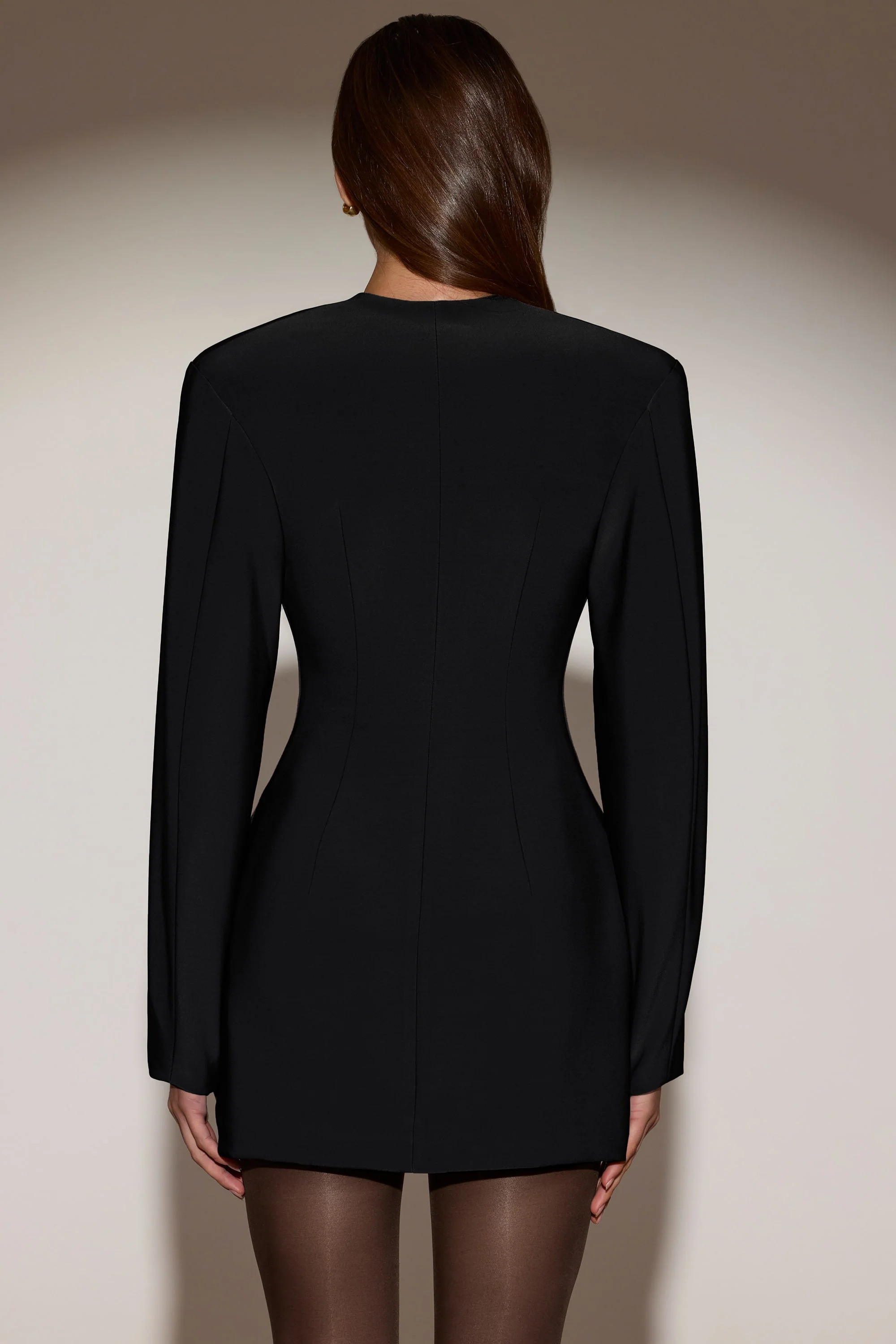 Single-Breasted Blazer Mini Dress in Black