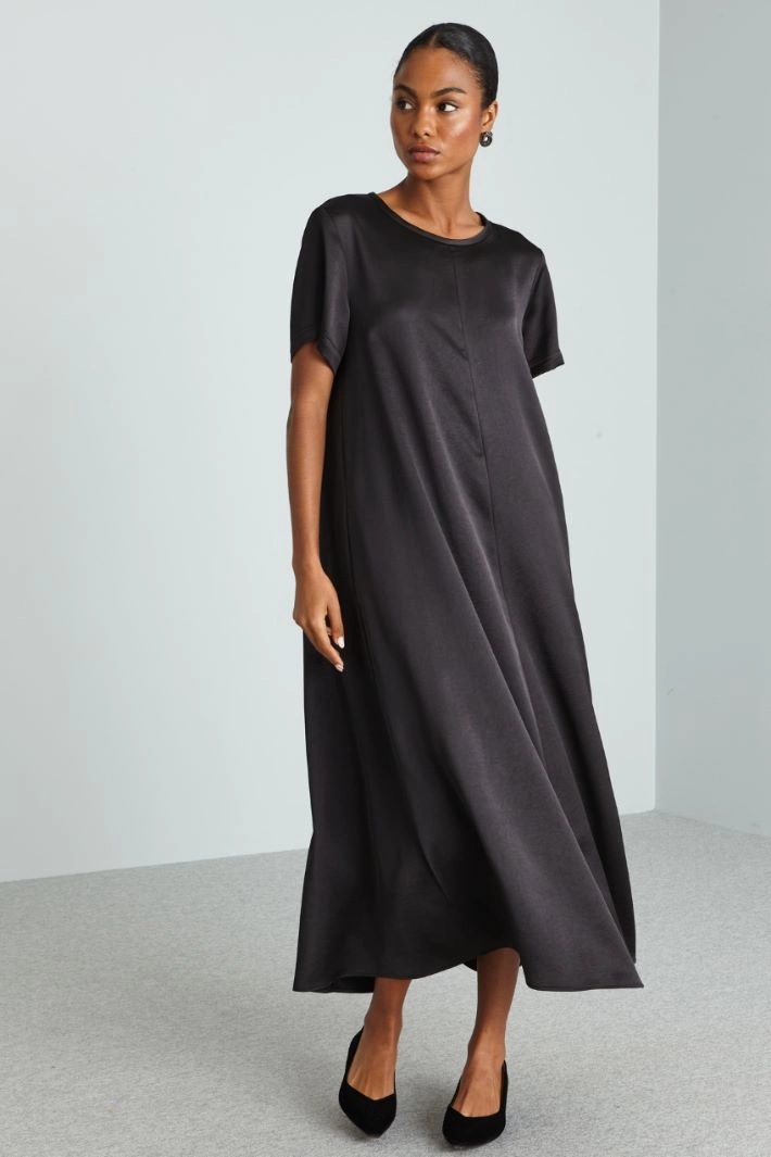 Long dress with pockets - BLACK