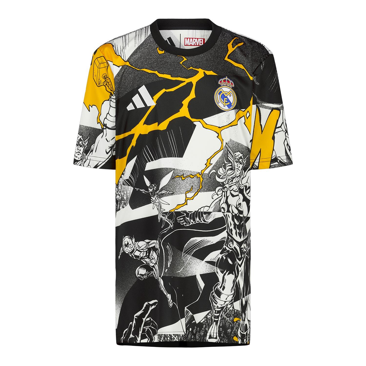 Mens adidas Marvel Warm Up Shirt 25/26 White/Black