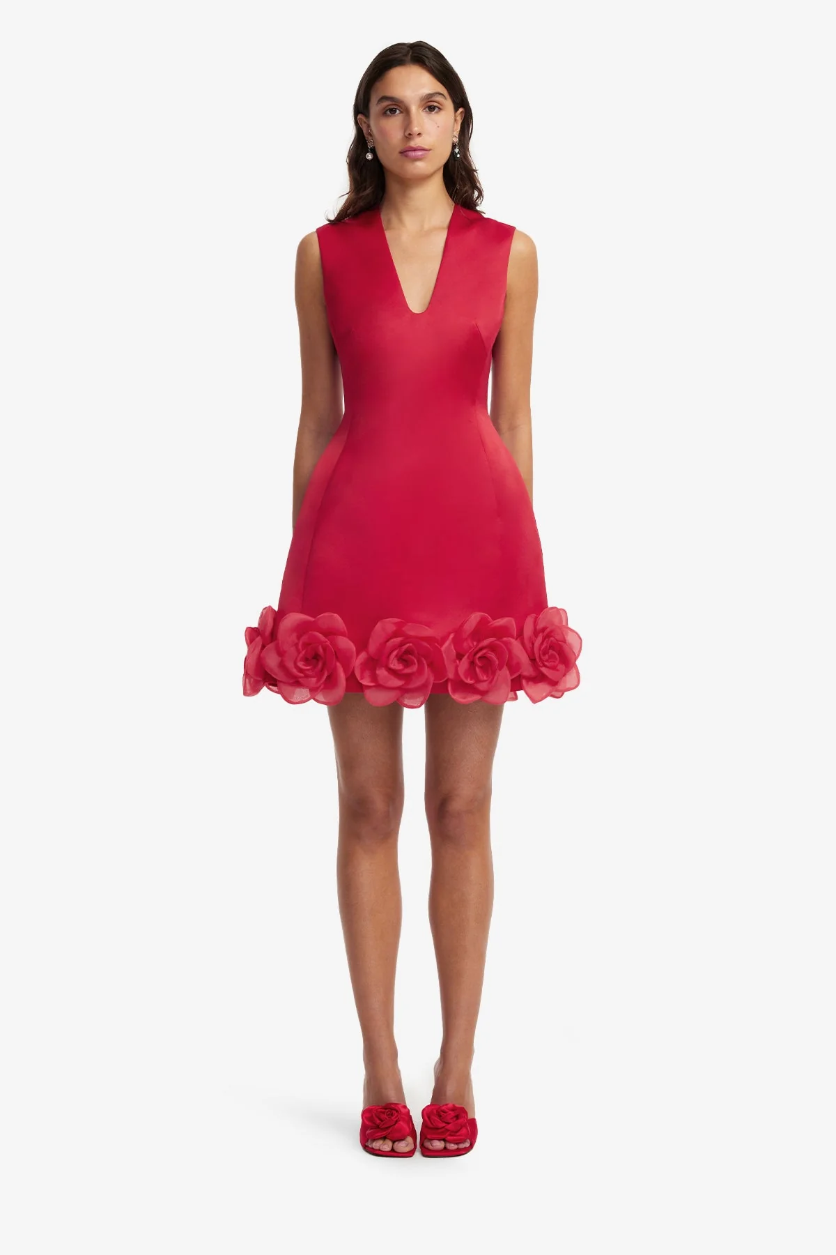 Bree V Neck Mini Dress - Scarlet