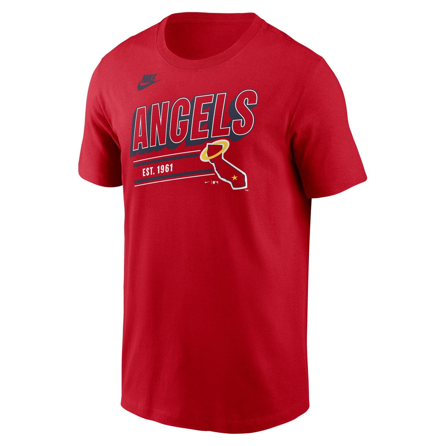 California Angels MLB Cooperstown Nike Cotton T-Shirt Red