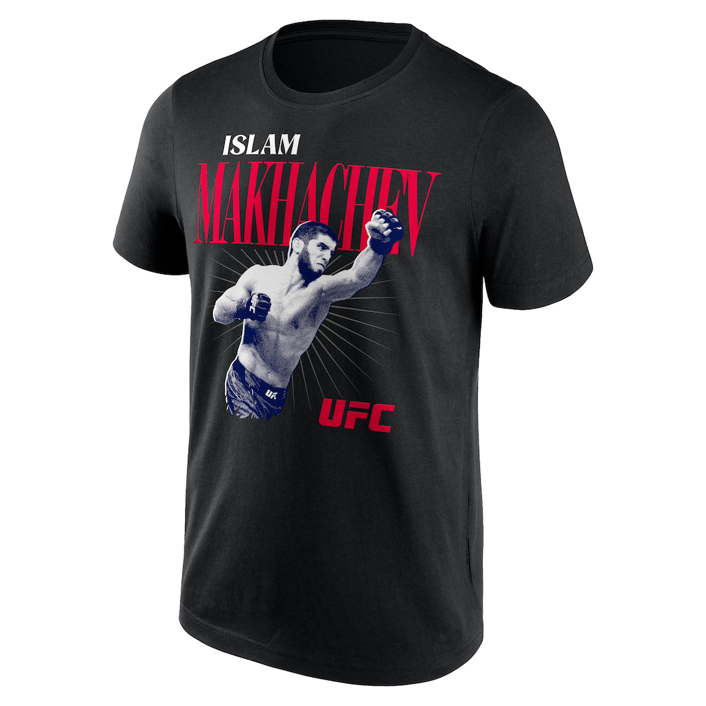 UFC Islam Makhachev Retro Bitmap T-Shirt - Black - Mens