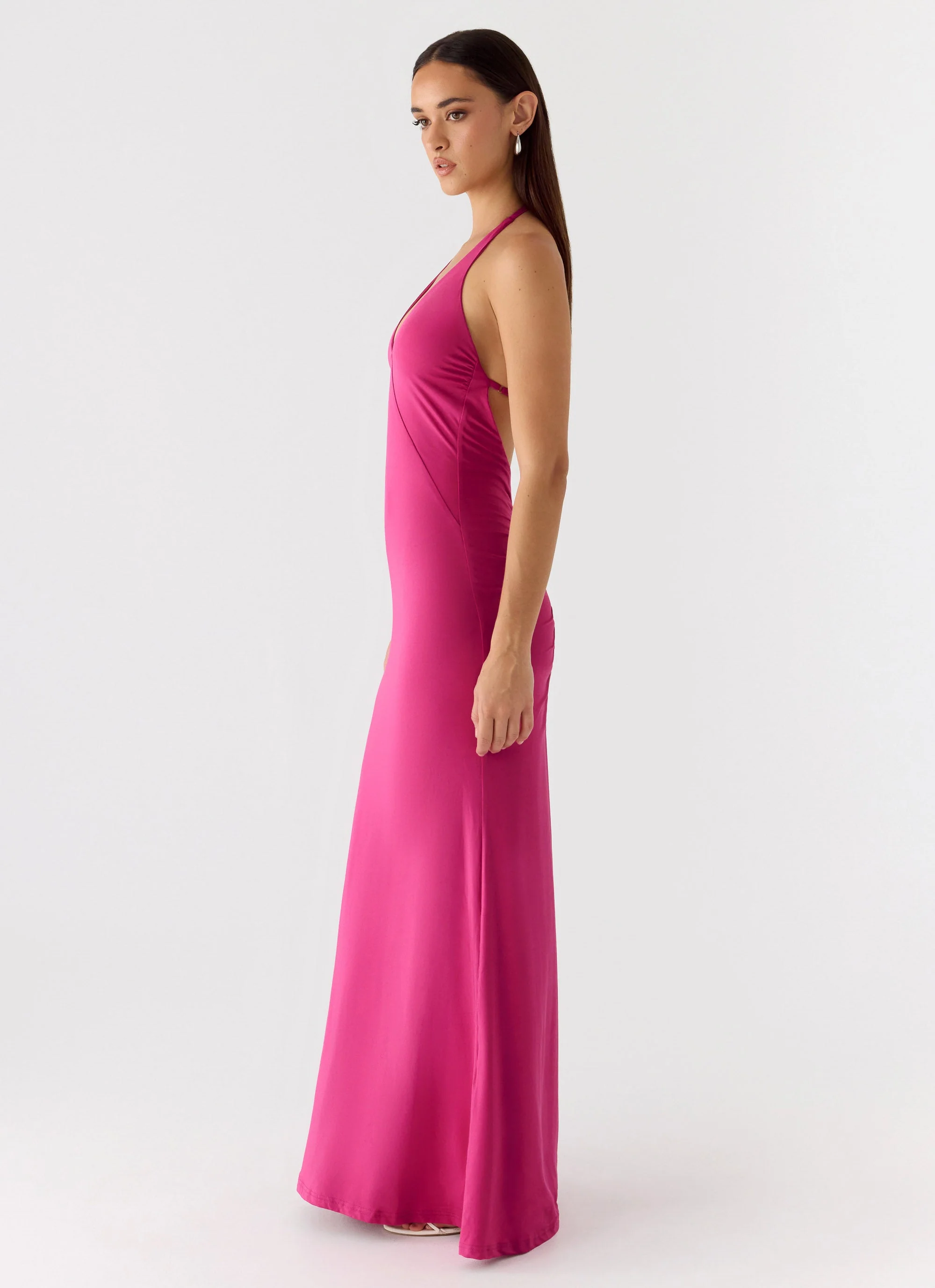 Have Your Attention Maxi Dress - Fuchsia