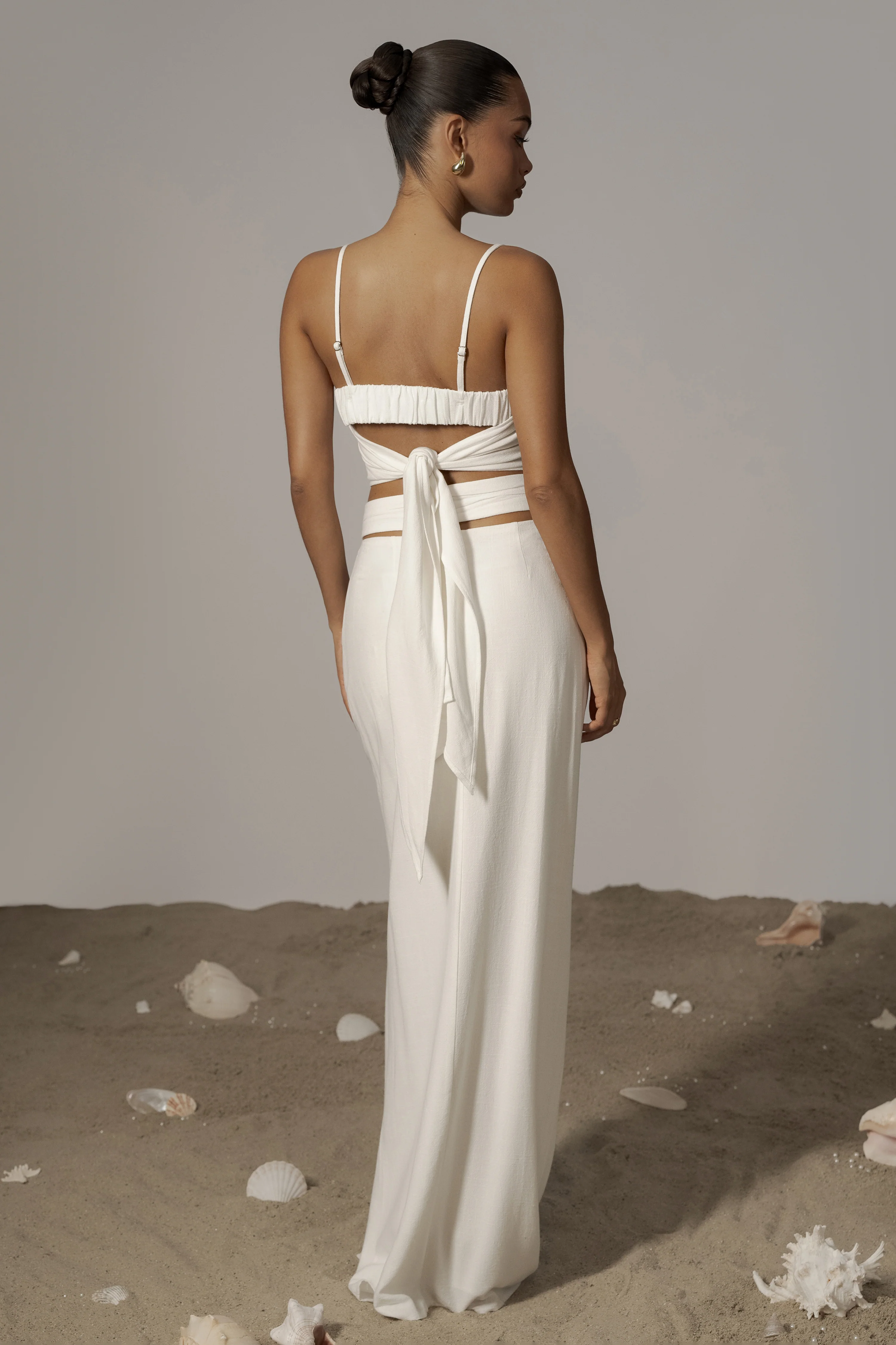 Ivory Dreamland Linen Skirt