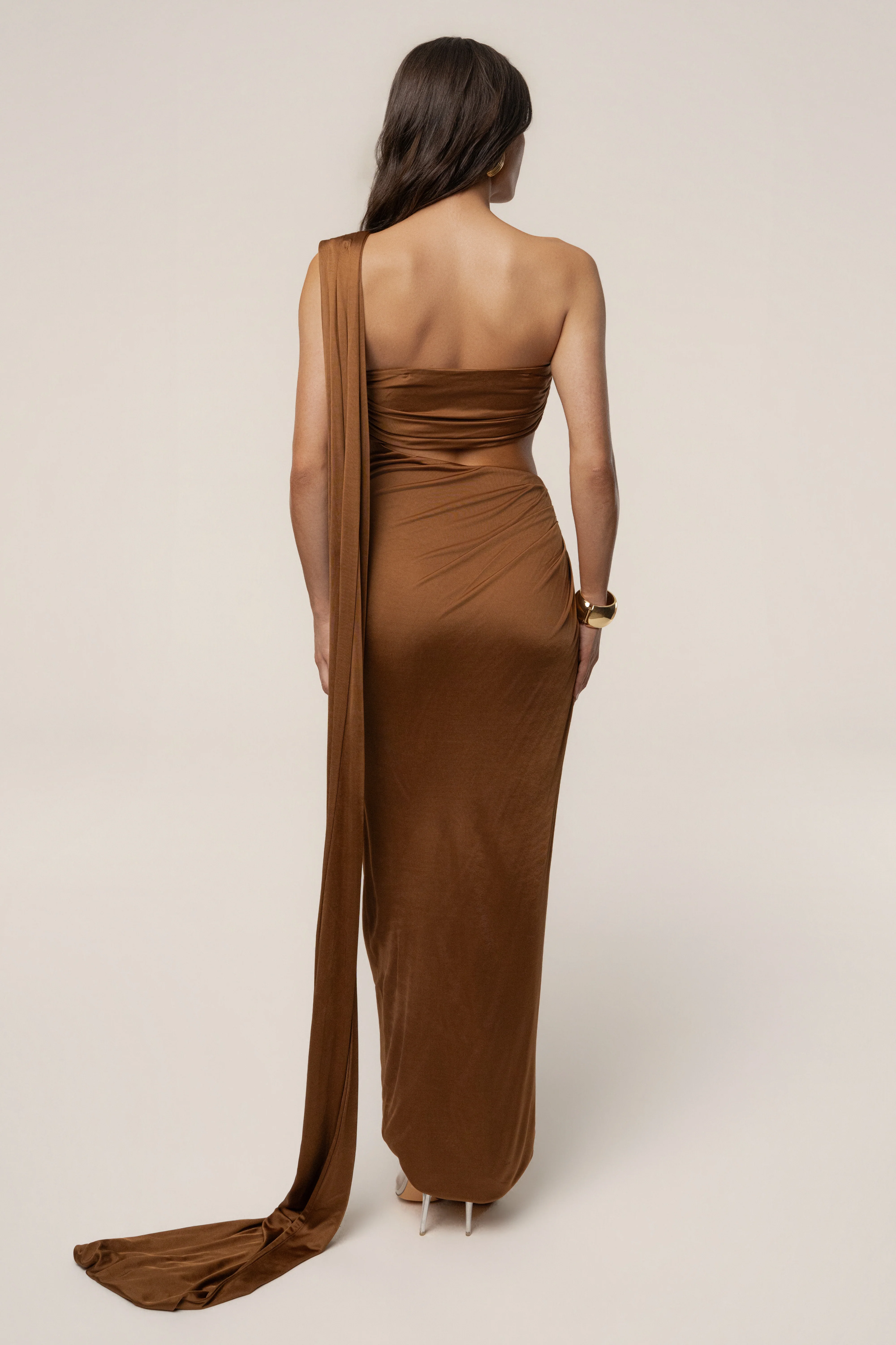 Tan Love And Legacy Draped Dress
