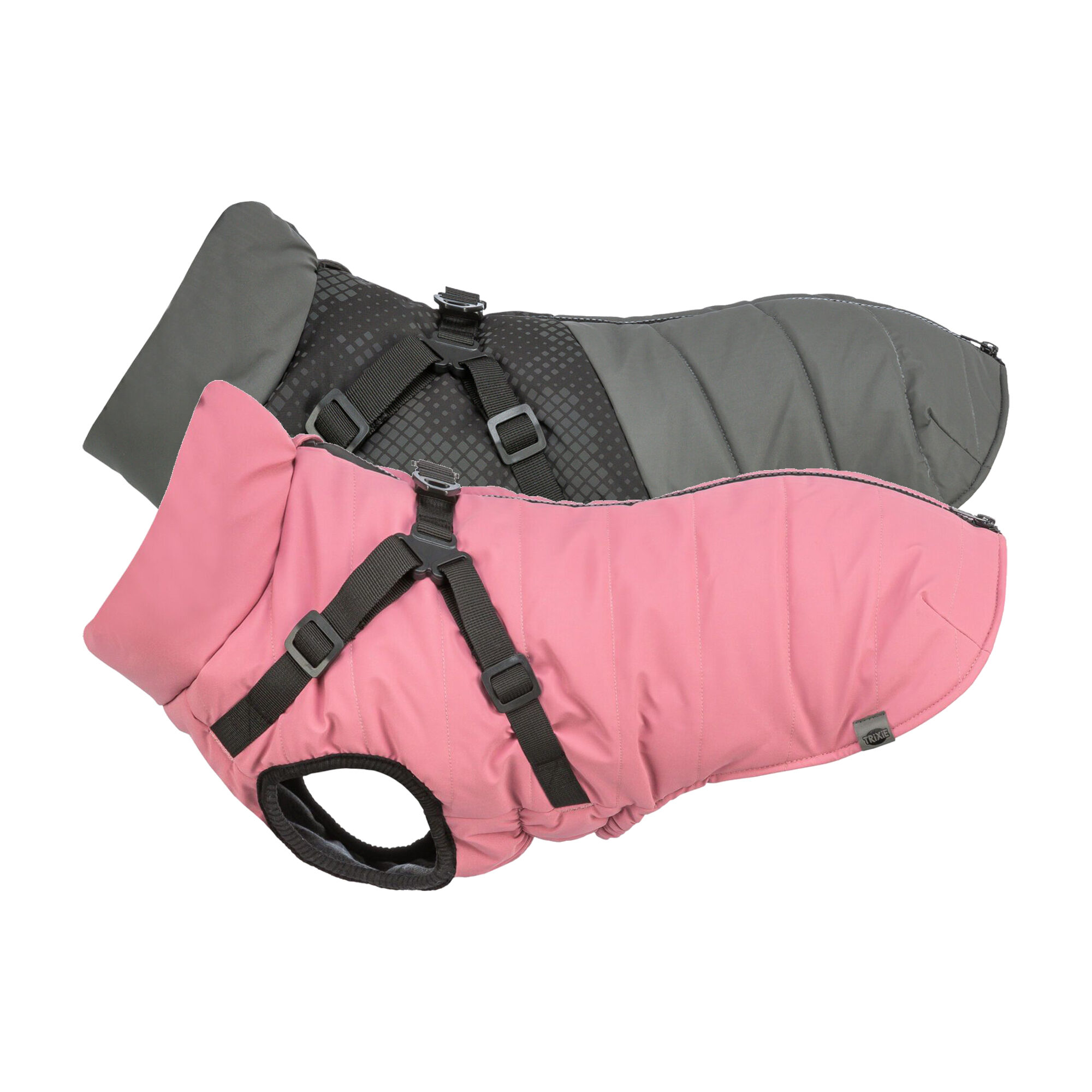 Trixie Winter Coat with Harness Pontis Reflect - Gray - XXS - 24 cm