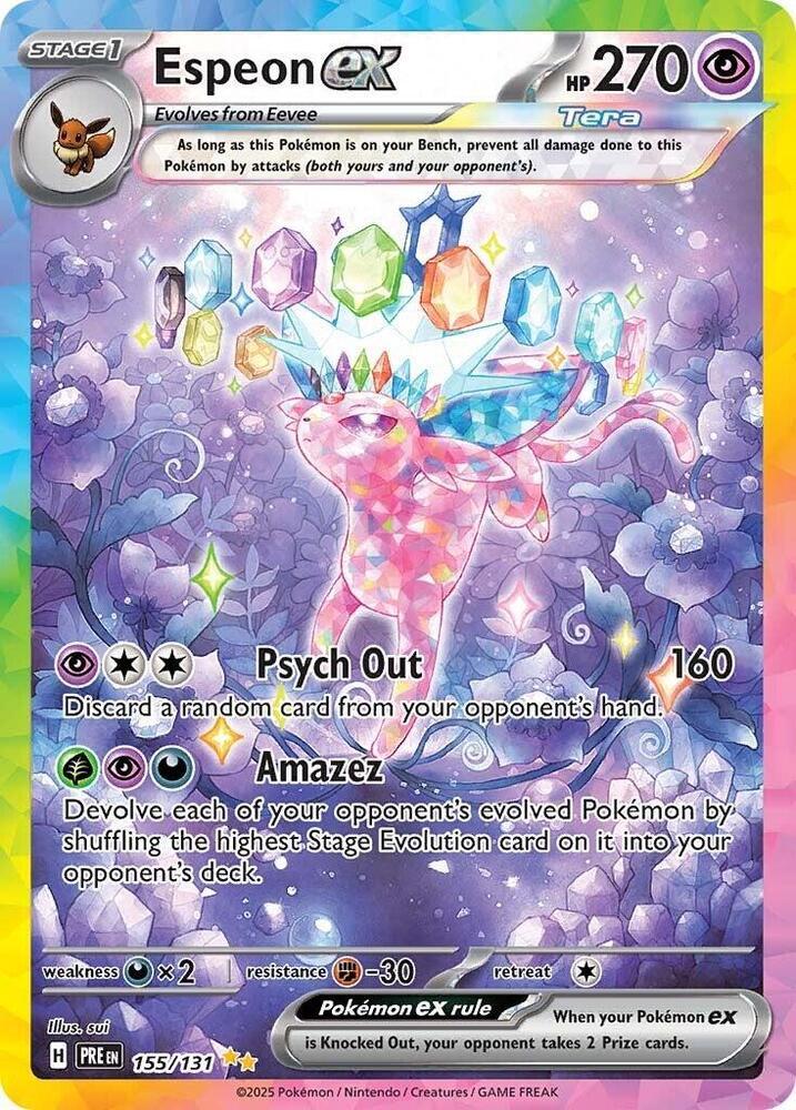 Pokemon SV: Prismatic Evolutions 155/131 Espeon ex Near Mint