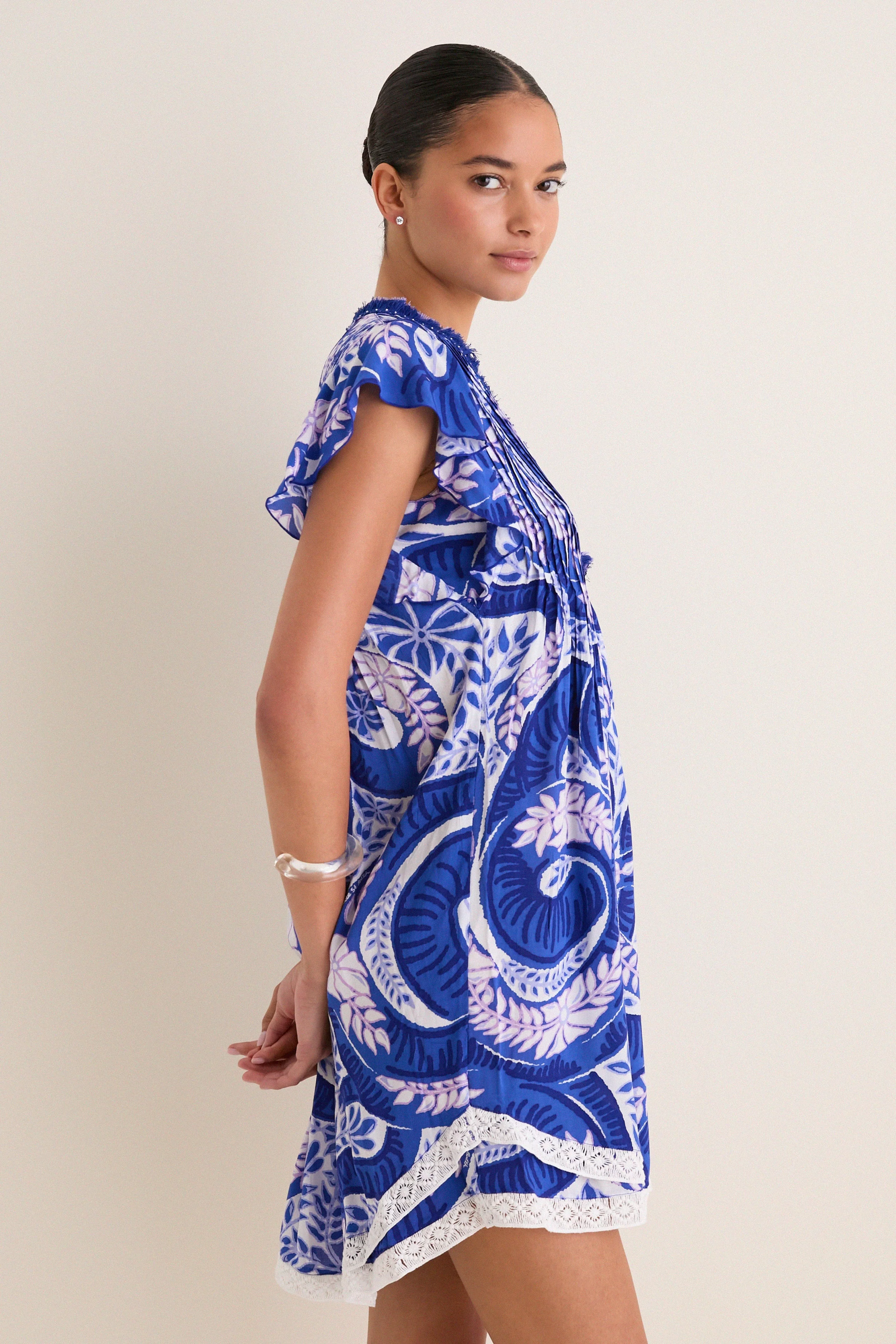 Blue Holy Snake Mini Sasha Dress