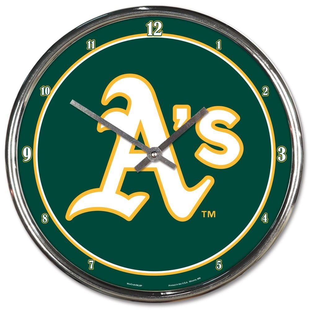 Athletics Chrome MLB Wall Clock