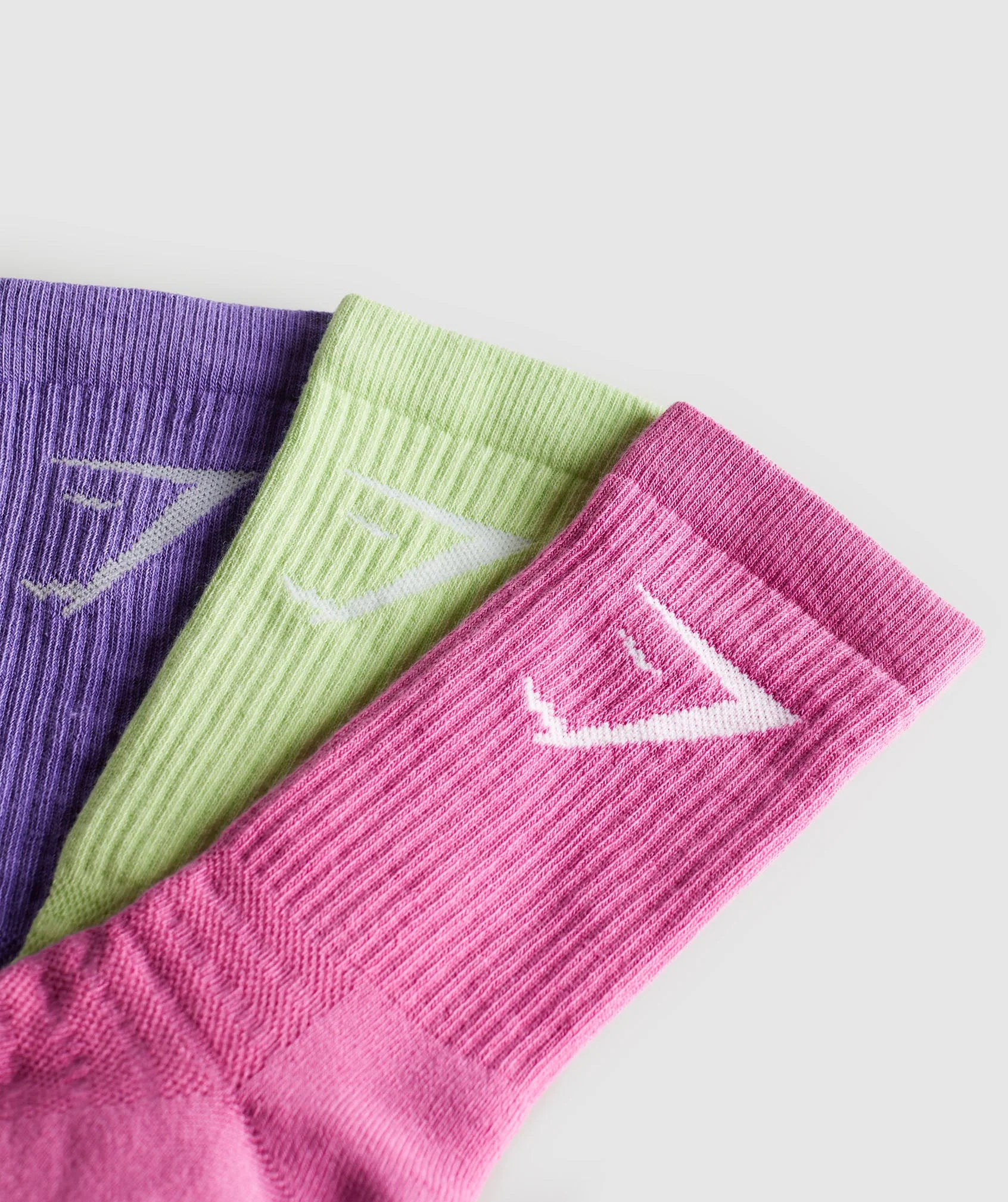 Crew Socks 3pk Pastel Sage Green/Shelly Pink/Stellar Purple
