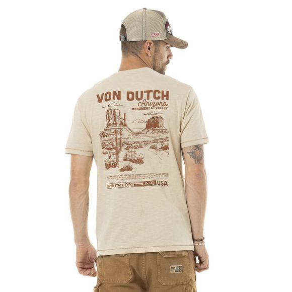 T-Shirt manches courtes Von Dutch ARIZONA - BeigeRef : VDH0390
