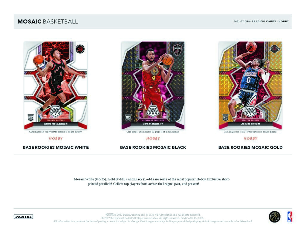 2021/22 Panini Mosaic Basketball NBA Hobby Box