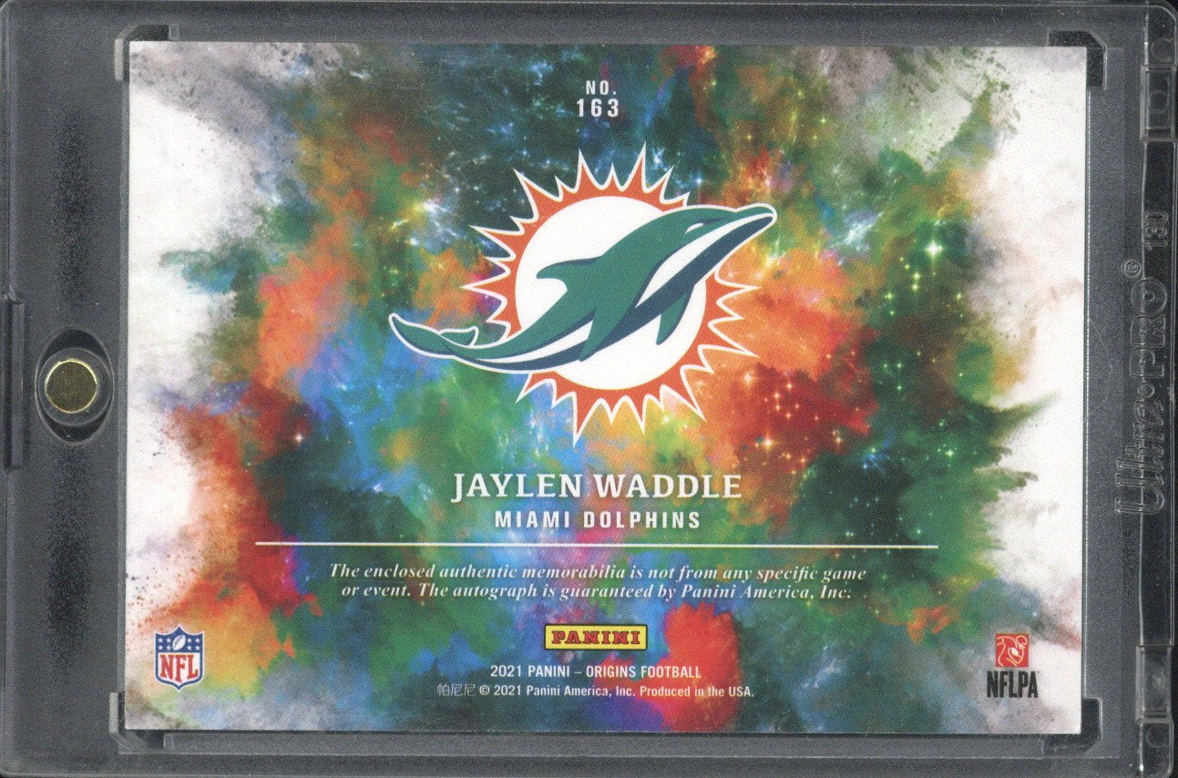 2021 Panini Origins Jaylen Waddle RC Autograph Patch /75 #163