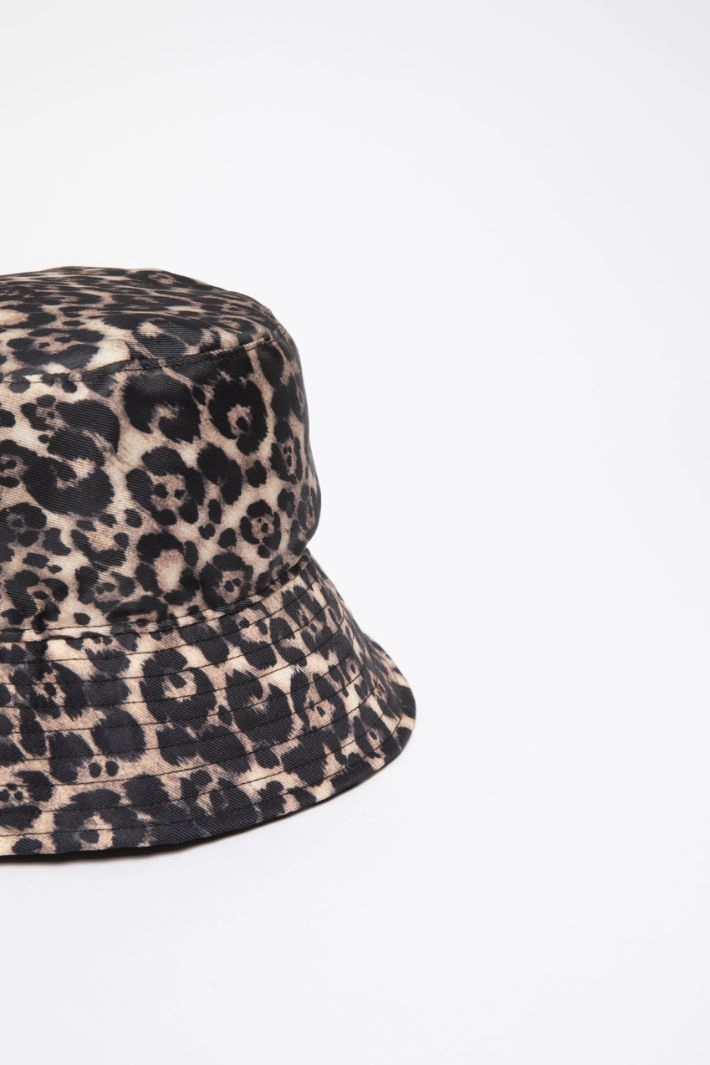 Animal print fisherman's hat - BROWN