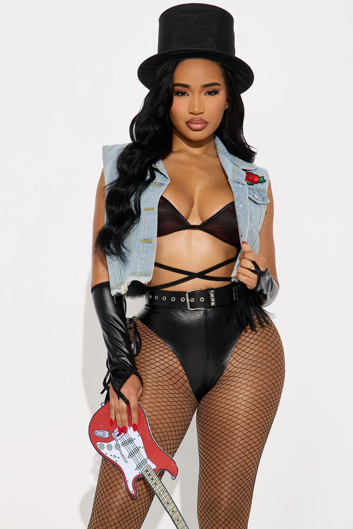 Guitar Rebel 7 Piece Costume Set - Black/combo