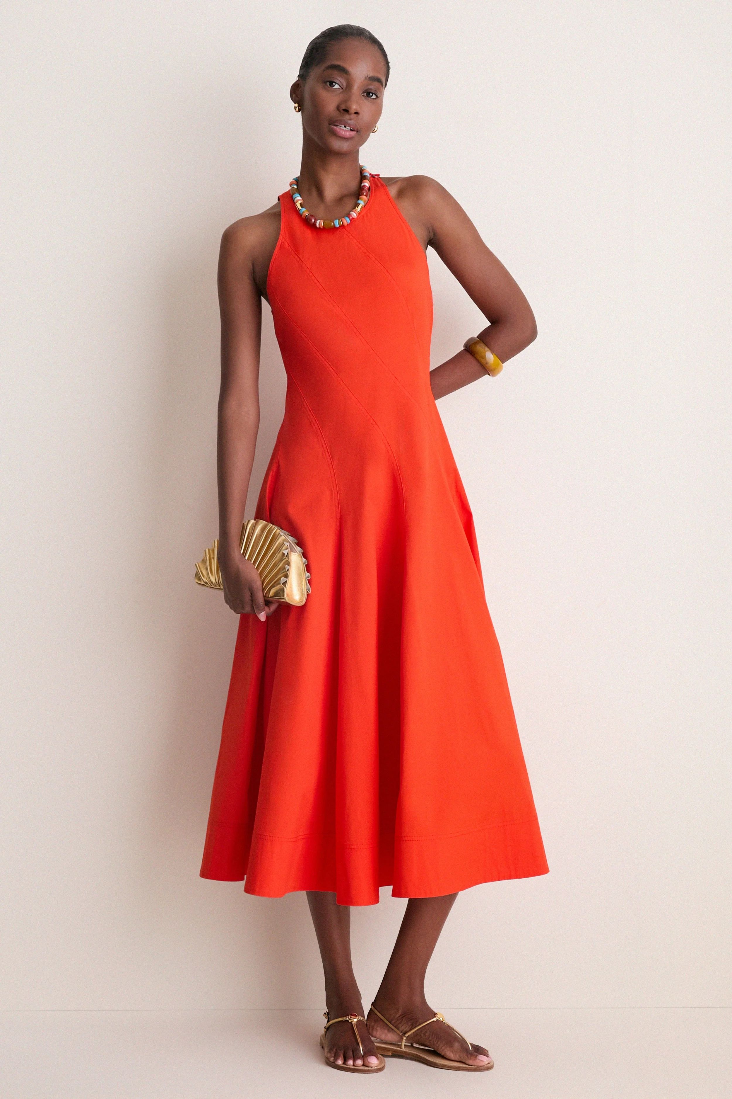 Poppy Red Gemma Midi Dress