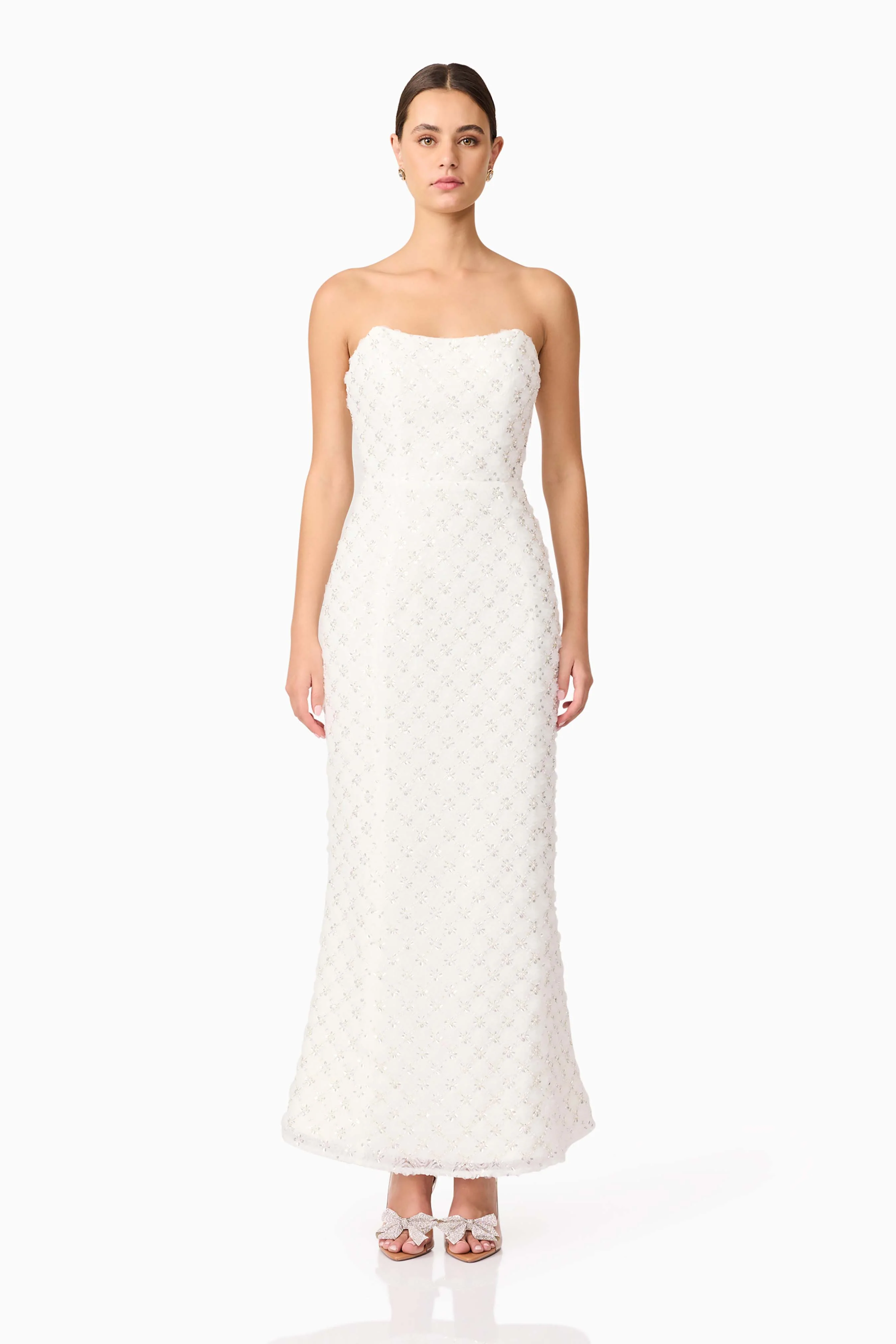 Lola Strapless Gown in White