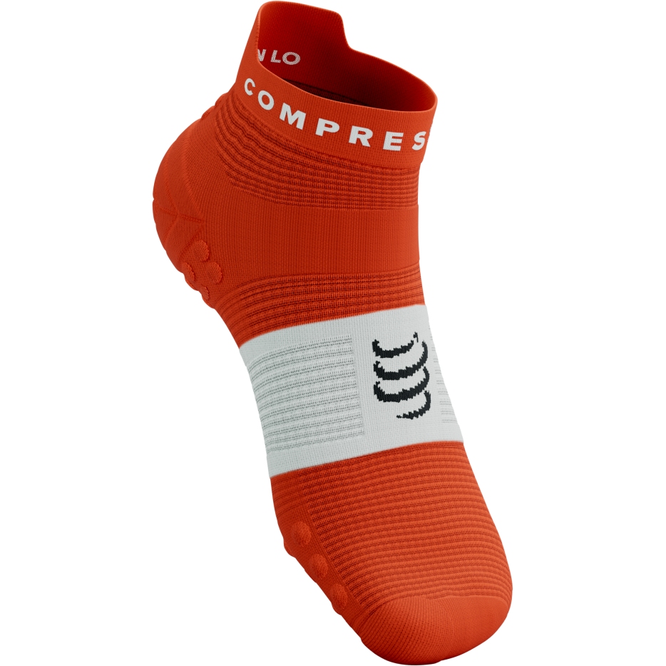 Compressport Pro Racing Compression Socks v4.0 Run Low - tigerlily/white