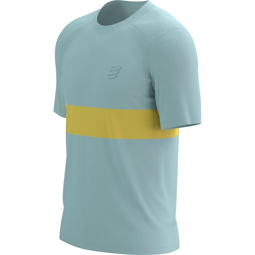 Compressport Performance Running T-Shirt Men - ether/lemon