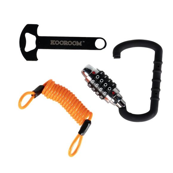 KOOROOM LOCK T helmet lock WITH CORD Universal - BlackRef: kor0142 / kor0142c123