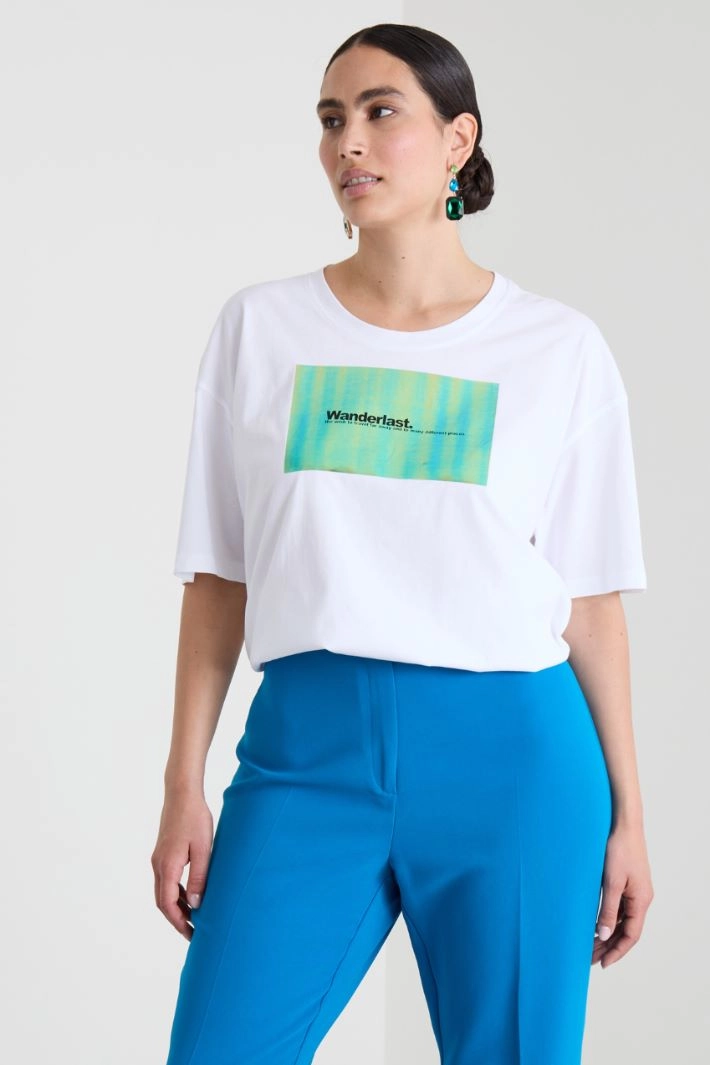 Cotton print T-shirt - WHITE