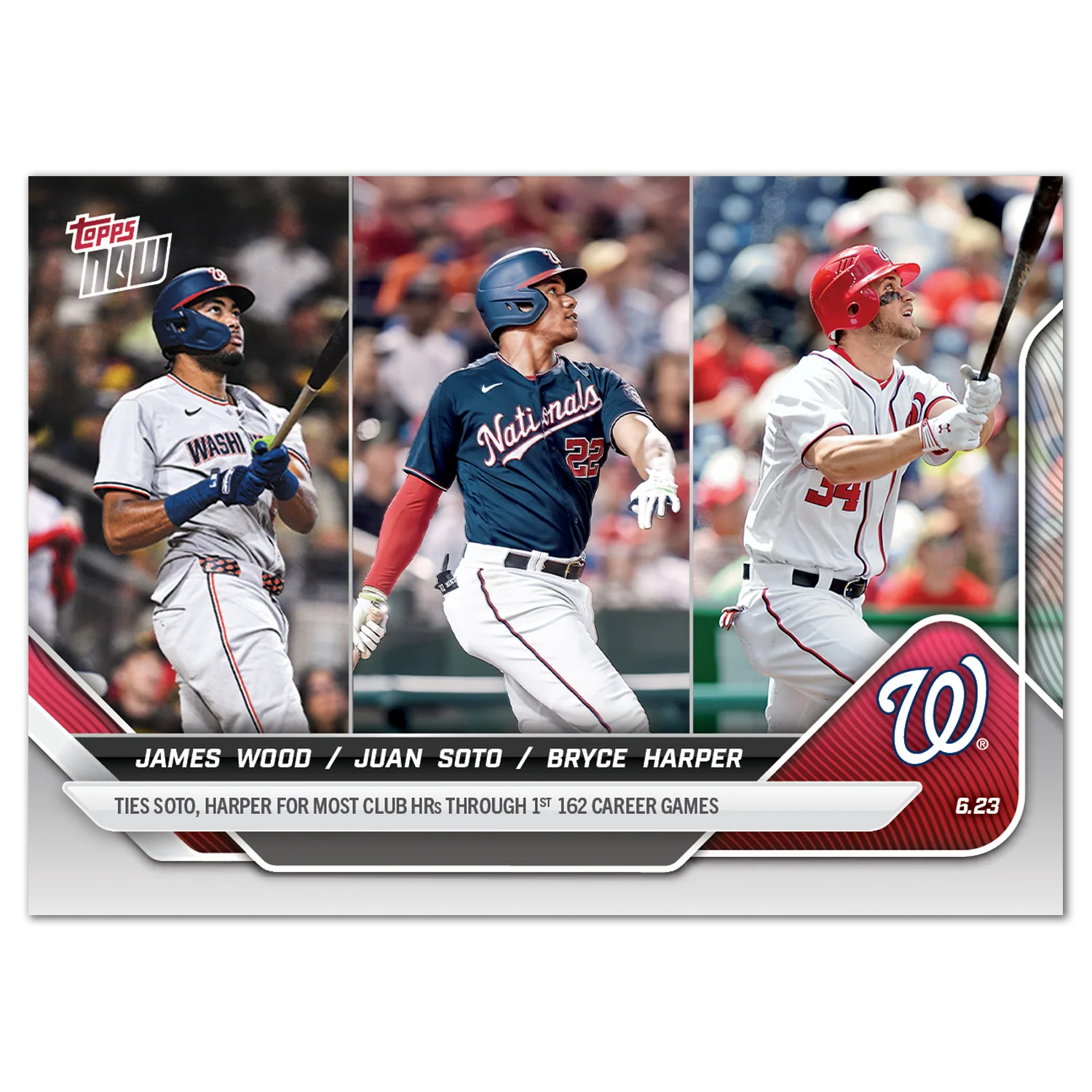 James Wood / Juan Soto / Bryce Harper - 2025 MLB Topps NOW® - Card 342