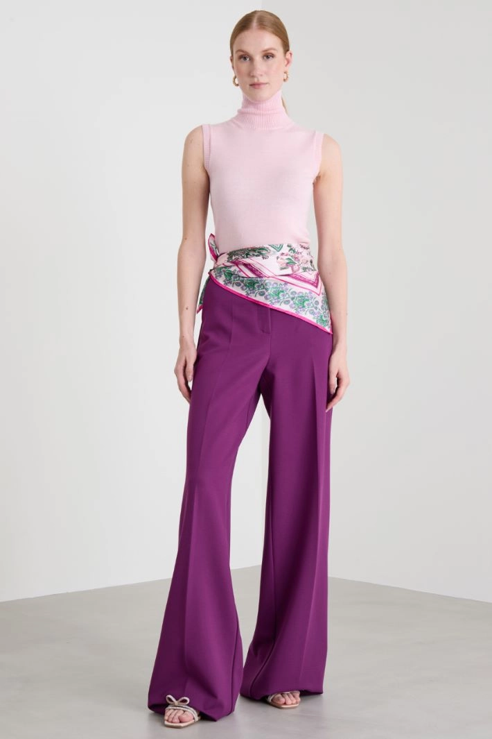 Jersey palazzo trousers - VIOLET