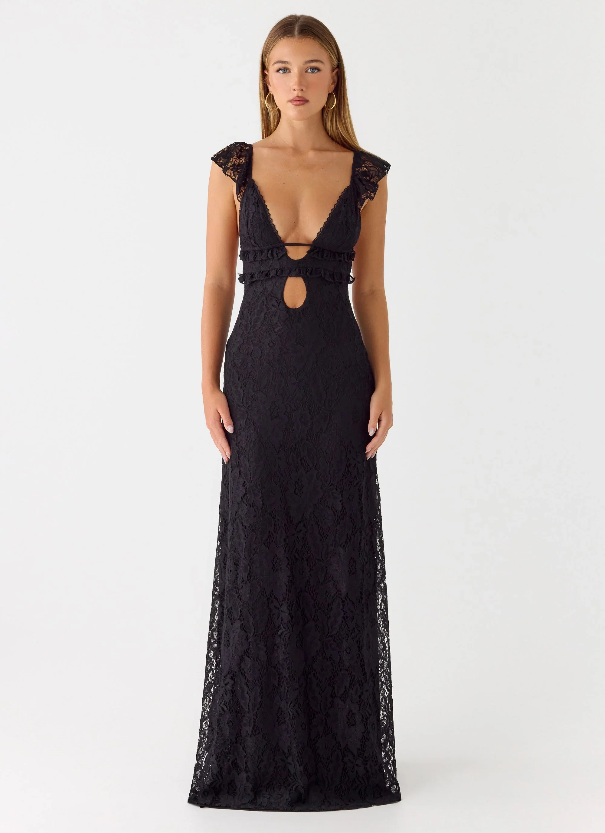 Giulia Lace Maxi Dress - Black