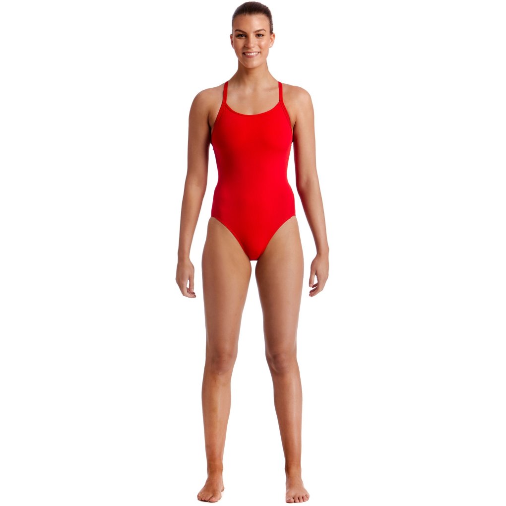 Funkita Diamond Back Eco One Piece Swimsuit Women - Still Red