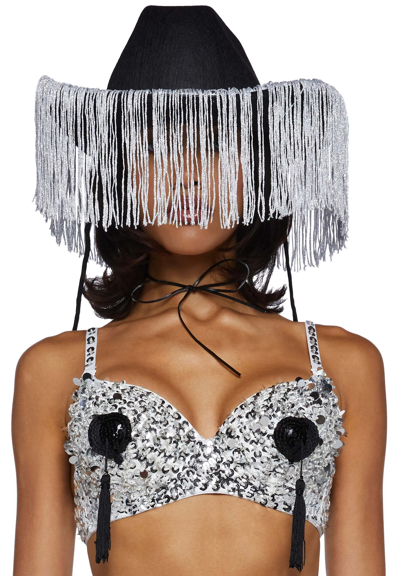 Giddy Up Rhinestone Cowgirl Costume - Black