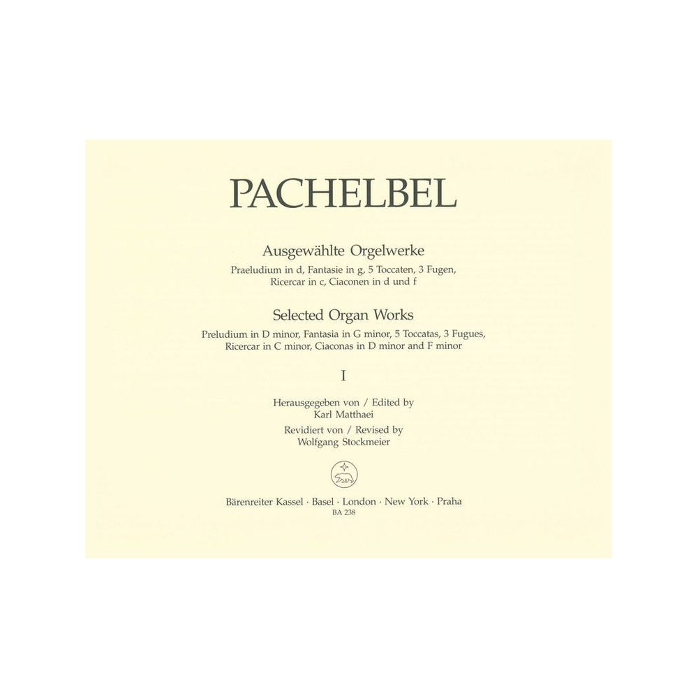 Bärenreiter Pachelbel Orgelwerke 1 – Thomann Ireland