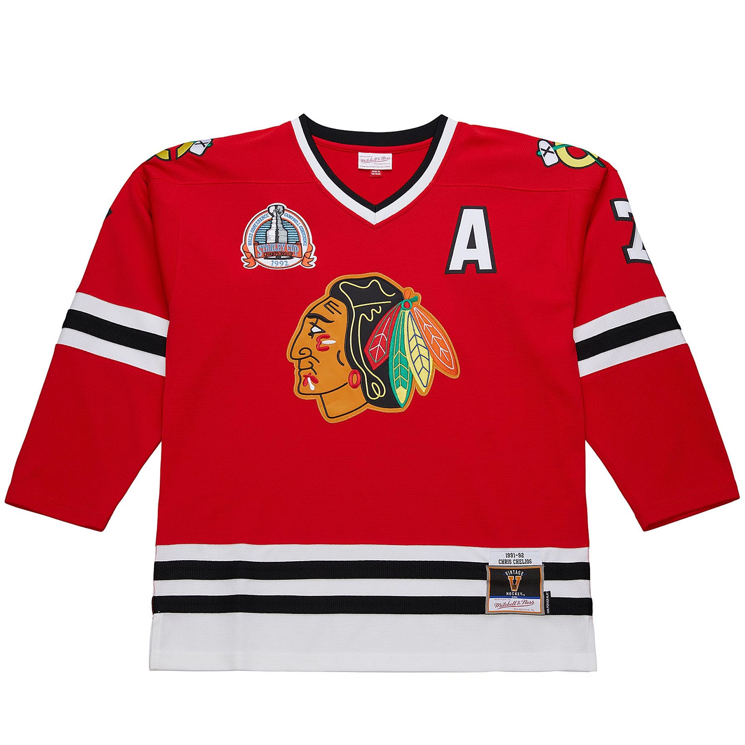Chris Chelios #7 Chicago Blackhawks 1991-92 Premium Power Play NHL Jersey Red
