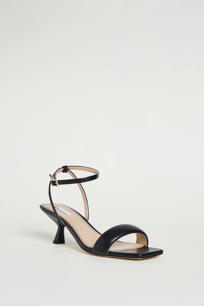 Coated fabric sandals - BLACK