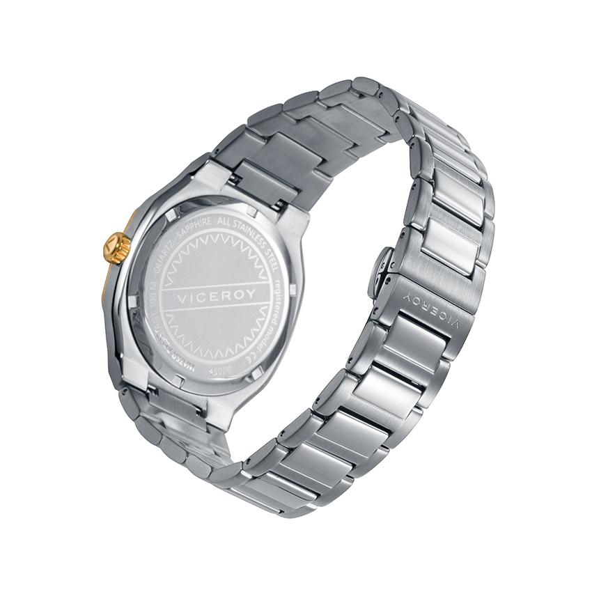 Man Steel Gold Bracelet Watch Silver Viceroy