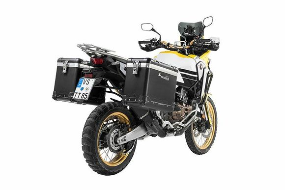 Touratech ZEGA Pro 38/45 suitcase - Gray support included - Black anodizedRef: Trt01751A / 01-402-6737-0