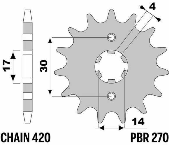 PBR Steel Standard Countershaft Sprocket 270 - 420Ref: Pbr01493A / 1149257001