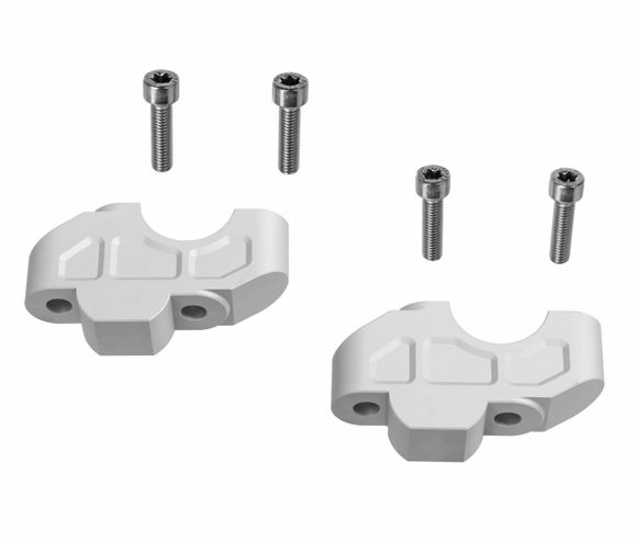 Touratech 35 mm handlebar riser - offset - SilverRef: Trt01404A / 01-045-5258-0