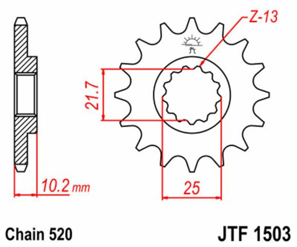 JT. standard steel 1503 - 525Ref: Jtc01788A / 1077264001