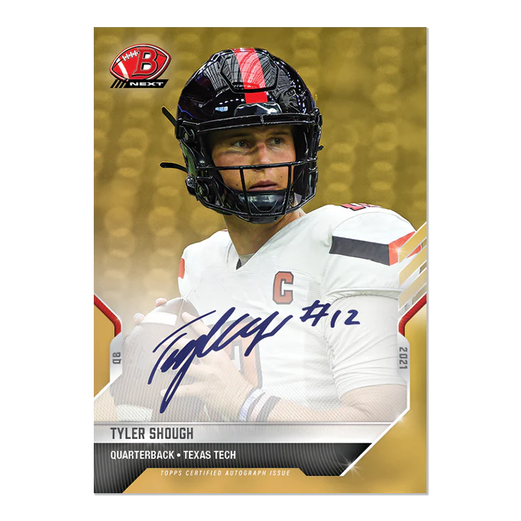 On-Card Auto # to 1 - Tyler Shough - 2021 Bowman NEXT TOPPS NOW® Football Card 7F