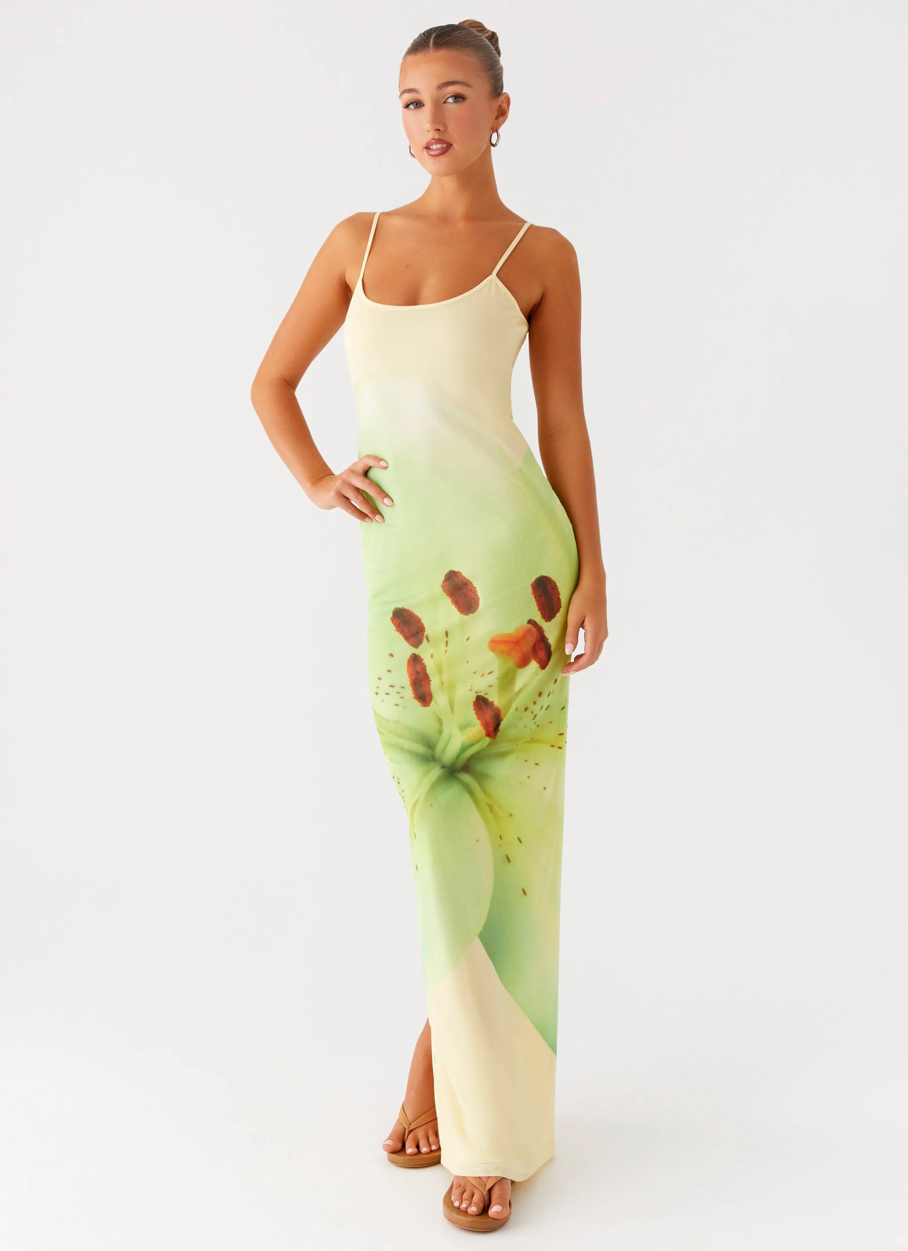 Bad News Mesh Maxi Dress - Yellow Lily