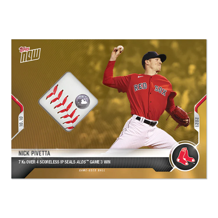 Game-used Ball Relic # to 1 - Nick Pivetta - 2021 MLB TOPPS NOW® Card 947C