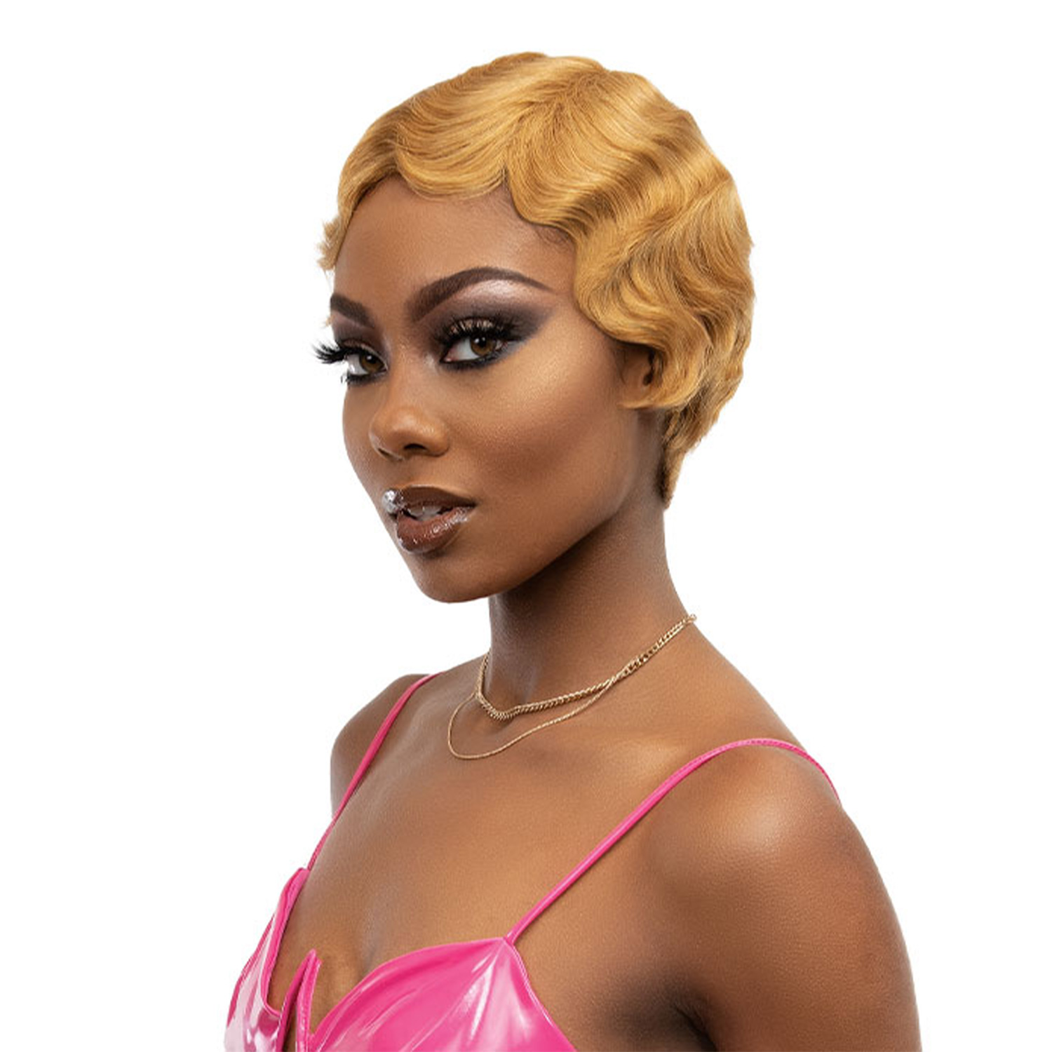 Remy Human Hair Finger Wave Wig Mommy Mod
